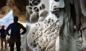 Esplorazione delle grotte di soprasasso, con formazioni rocciose uniche e panorami mozzafiato.