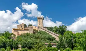 Torre e mura medievali di Vicopisano cosa vedere, un borgo toscano immerso nel verde.